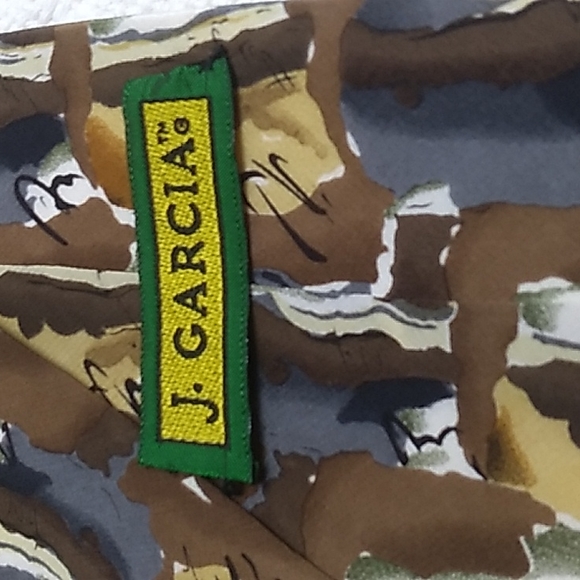 100% silk J. Garcia Men's tie in Browns and Gray - Picture 5 of 6